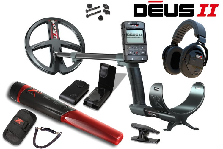 Metalldetektor XP Deus 2 mit 22.5cm Spule & Funkkopfh&ouml;rer WSA ST & Pinpointer MI-6