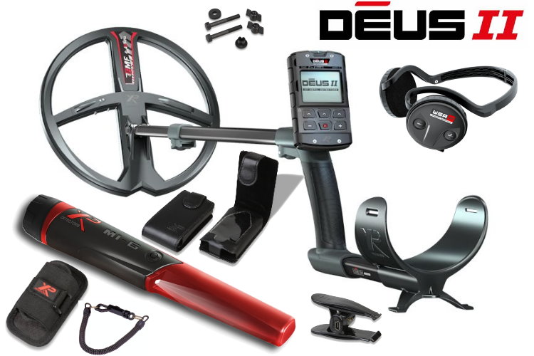 Metalldetektor XP Deus 2 mit 28cm Spule & Funkkopfh&ouml;rer WSA ST & MI-6